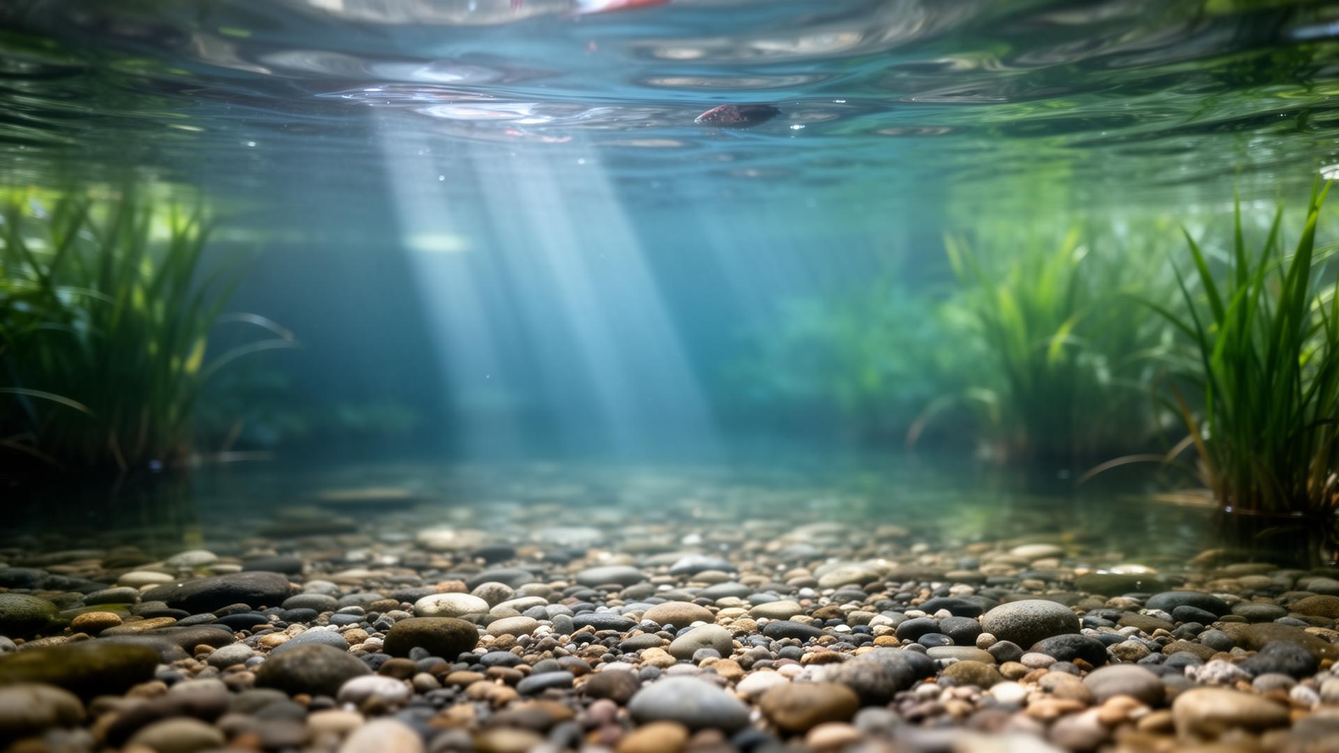 Tiefblauer Koi-Teich